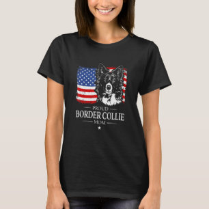 Proud Border Collie Mom American Flag Patriotic Do T-Shirt