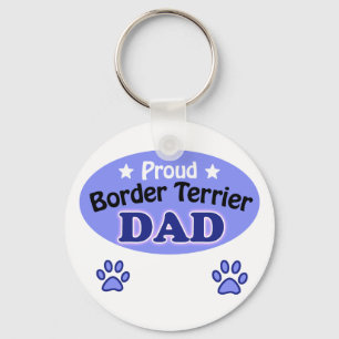 Proud Border Terrier Dad Keychain