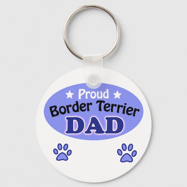 Proud Border Terrier Dad Keychain (Front)