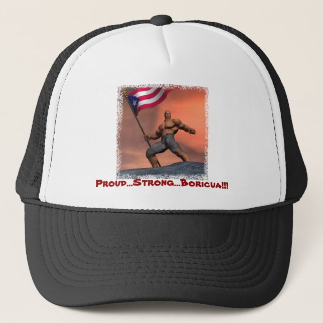 Proud Boricua!!! Trucker Hat (Front)