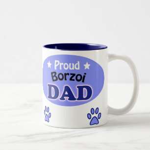 Proud Borzoi Dad Two-Tone Coffee Mug