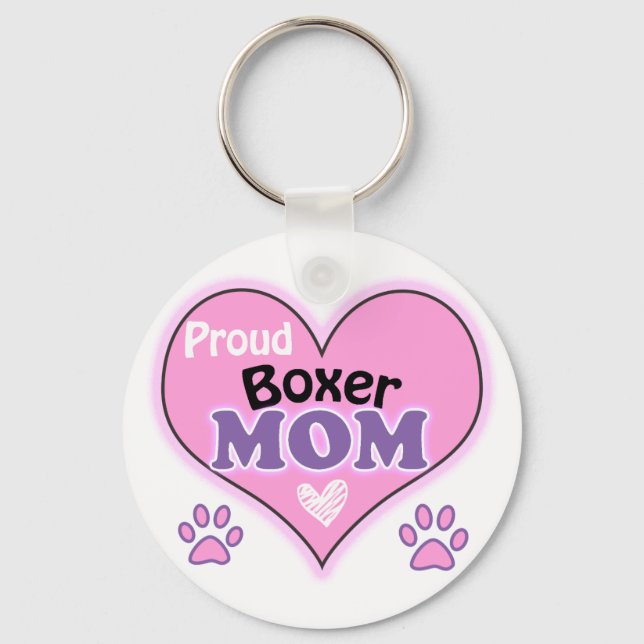 Proud Boxer Mom Keychain (Front)