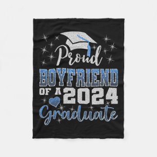 Proud Boyfriend Of 2024 Graduate Awesome Family Sc Fleece Blanket