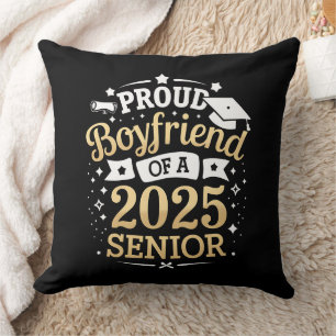 Proud Boyfriend Of A 2025 Graduate Graduation Throw Pillow