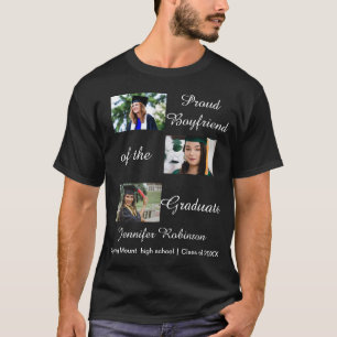 Proud Boyfriend of the Graduate Custom Photos Name T-Shirt