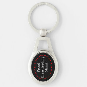 Proud Breastfeeding Mama Red Roses Keychain