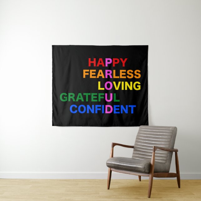 PROUD Bright Black Medium Tapestry (In Situ (Horizontal))