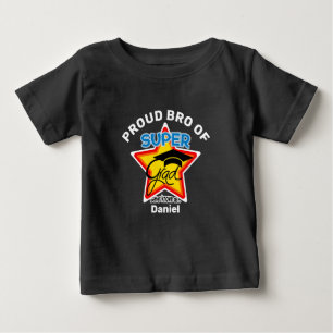 PROUD BRO OF Super Grad-On Dark-Editable Text Baby T-Shirt