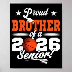 Proud Brother 2026 Senior Basketball Illustration Poster