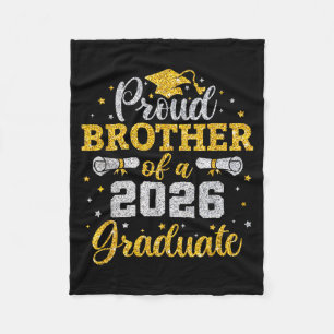 Proud Brother 2026 Senior Graduate Graphic Art Fleece Blanket