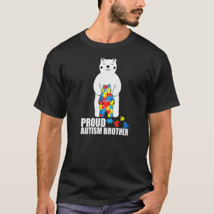 Proud Brother Bear Autism Awareness Puzzle Piece F T-Shirt