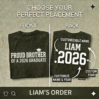 PROUD BROTHER Class of 2026 Personalized Graduatio T-Shirt