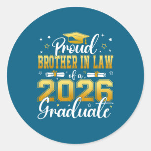 Proud Brother Law Class 2026 Classic Round Sticker