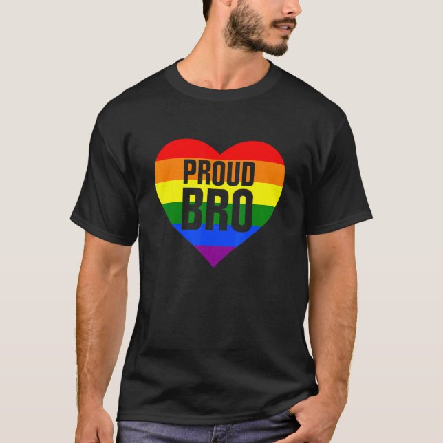 Proud Brother  Lgbt Pride Family Support  Pride Mo T-Shirt (Front)