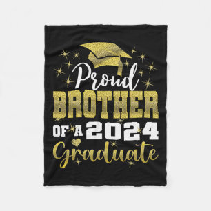Proud Brother Of 2024 Graduate Awesome Family Coll Fleece Blanket