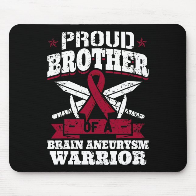 Proud Brother Of A Brain Aneurysm Warrior Awarenes Mouse Pad (Front)