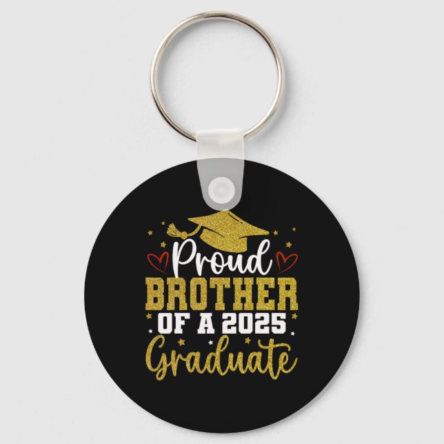 Proud Brother Of A Cl Of 2025 Graduate Senior Grad Keychain (Front)