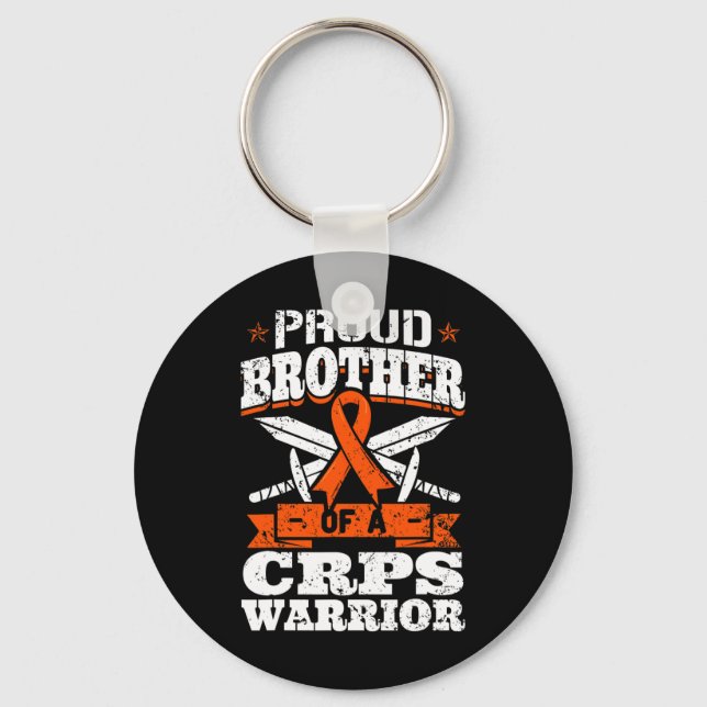 Proud Brother Of A Crps Warrior Rsd Awareness Ribb Keychain (Front)