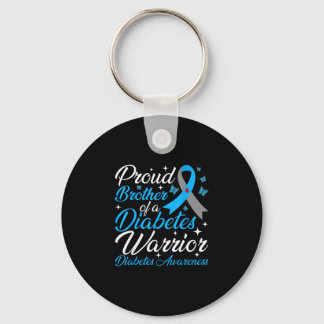 Proud brother of a diabetes awareness warrior t1d keychain