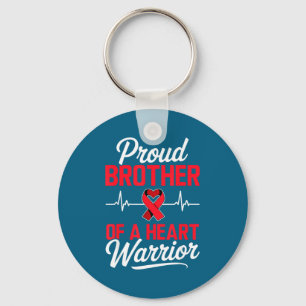 Proud Brother Of A Heart Warrior Heart Disease Awa Keychain
