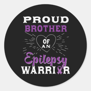 Proud Brother Of An Epilepsy Warrior Awareness 1  Classic Round Sticker