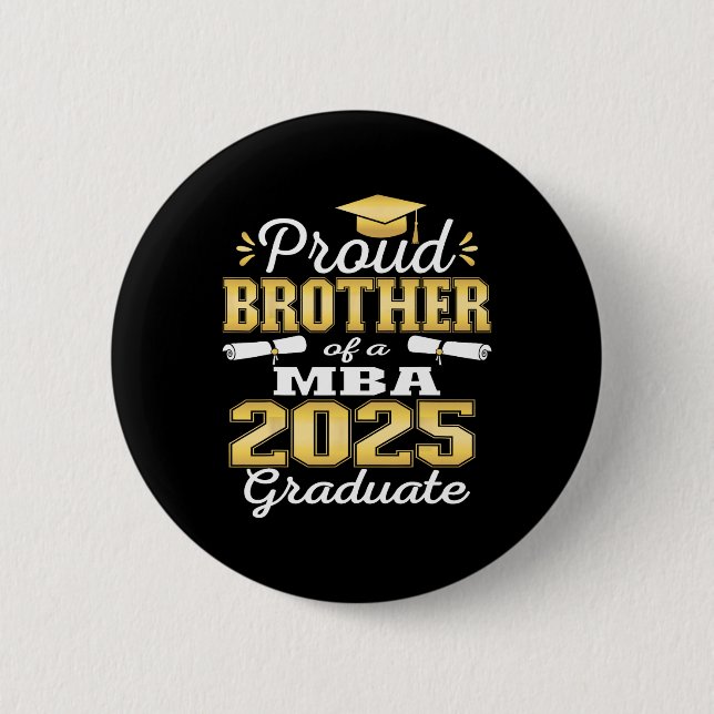 Proud Brother Of Cl Of 2025 M Graduate Grad Family 2 Inch Round Button (Front)