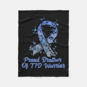 Proud Brother Of T1d Warrior Type 1 Diabetes Aware Fleece Blanket