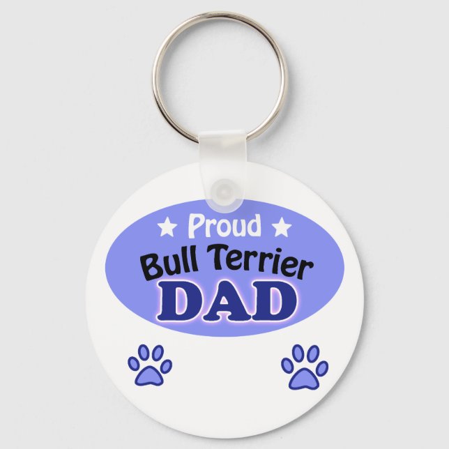 Proud Bull Terrier Dad Keychain (Front)