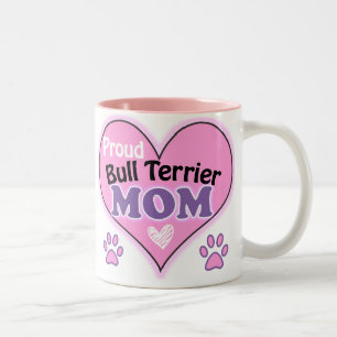 Proud bull terrier Mom Two-Tone Coffee Mug