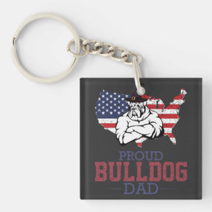 Proud Bulldog Dog Dad, Bulldog Father's Day Gift Keychain
