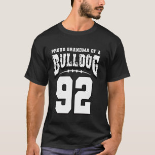 Proud Bulldog Football Grandma Of Player 92 T-Shirt