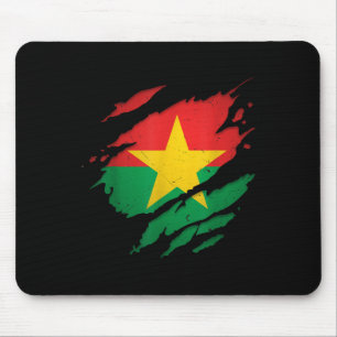 Proud Burkinabé Shirts _ Torn Ripped Burkina Faso  Mouse Pad