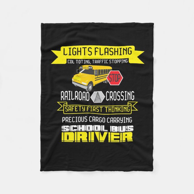 Proud Bus Driver Fleece Blanket (Front)