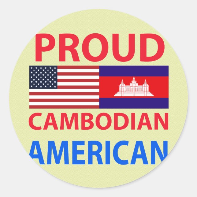 Proud Cambodian American Classic Round Sticker (Front)