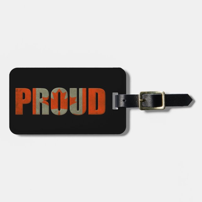 Proud Canada flag Personalized Travel  Luggage Tag (Front Horizontal)