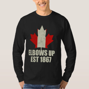 Proud Canadian Strong Canada Elbows Up Canada Est  T-Shirt
