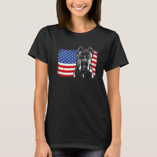 Proud Cane Corso American Flag Patriotic Dog T-Shirt