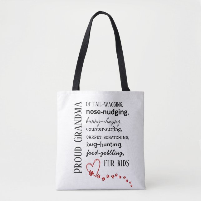 Proud Cat & Dog Grandma Tote Bag (Devant)