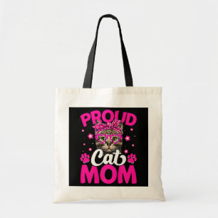 Proud Cat Dog Mom Messy Bun Mother's Day Tote Bag