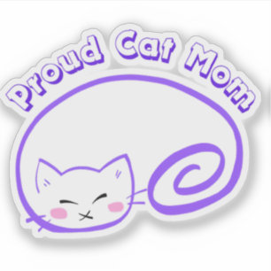 Proud Cat Mom Cute Cat Sticker