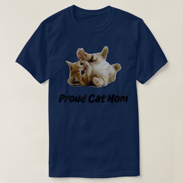 Proud Cat Mom Ladies Fitted  T-Shirt (Design Front)