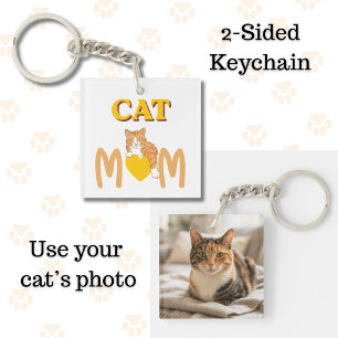 Proud Cat Mom Mother's Day Double-Sided  Keychain