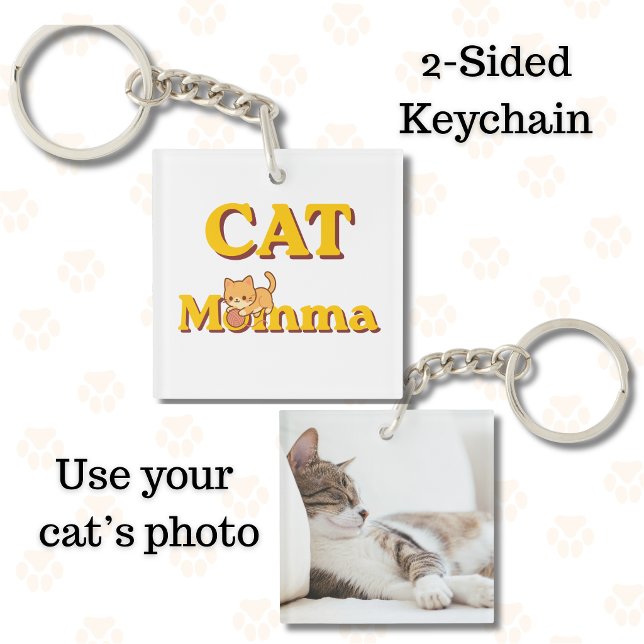 Proud Cat Momma Mother's Day Double-Sided  Keychain (Cat Momma Double-Sided Keychain)
