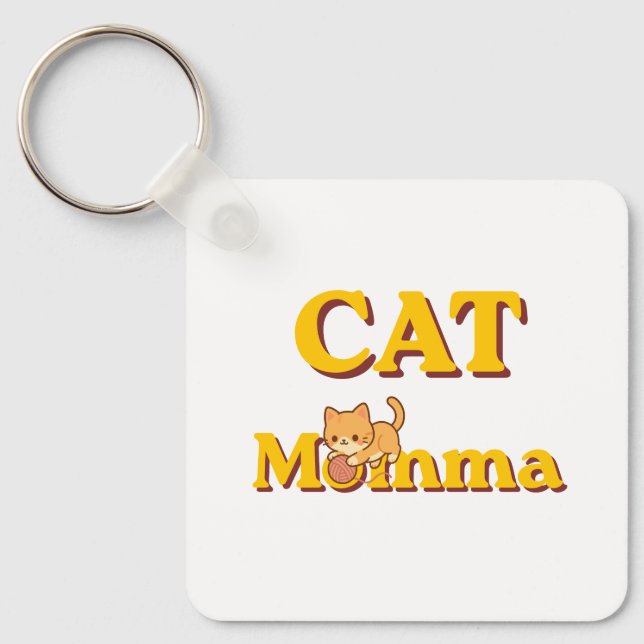 Proud Cat Momma Mother's Day Keychain (Front)