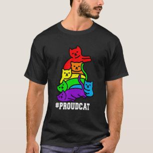 Proud Cat Rainbow Gay Pride Cute Lgbt Pet Kitten T-Shirt
