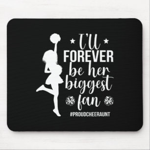 Proud Cheer Aunt Of A Cheerleader Women's Black Ch Mouse Pad