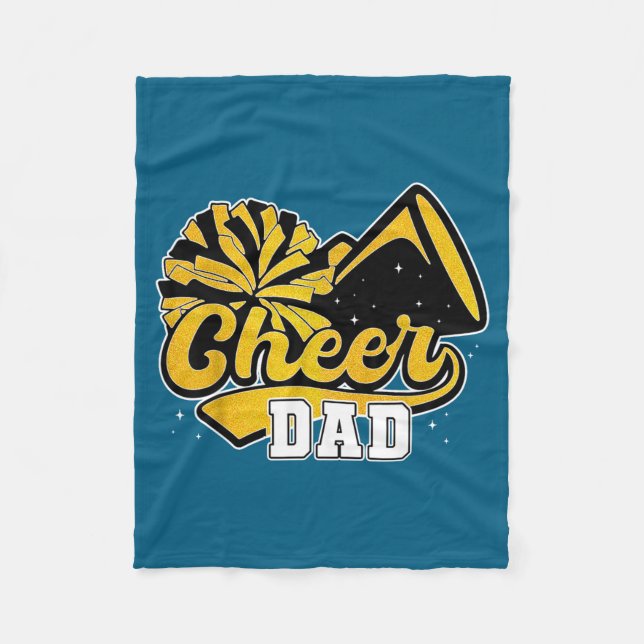 Proud Cheer Dad Favorite Cheerleader Artwork Fleece Blanket (Front)