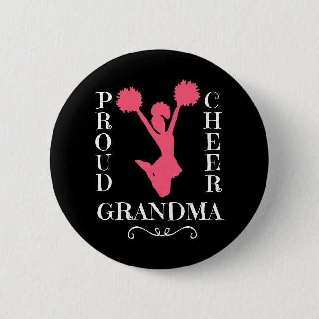 Proud Cheer Grandma 2 Inch Round Button (Front)