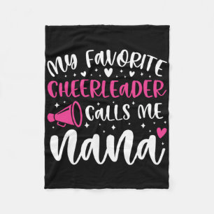 Proud Cheer Nana Grandma Of A Cheerleader Nana Fleece Blanket