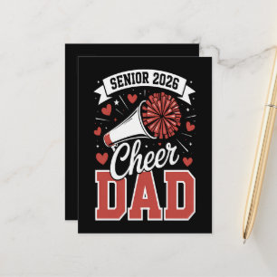 Proud Cheer Senior dad 2026 Announcement Postcard